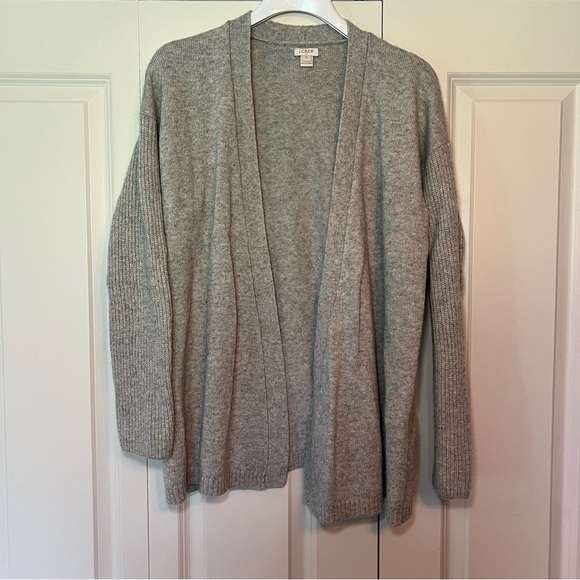 J Crew women’s gray wool blend open front cardigan. Size XL. - Picture 1 of 7